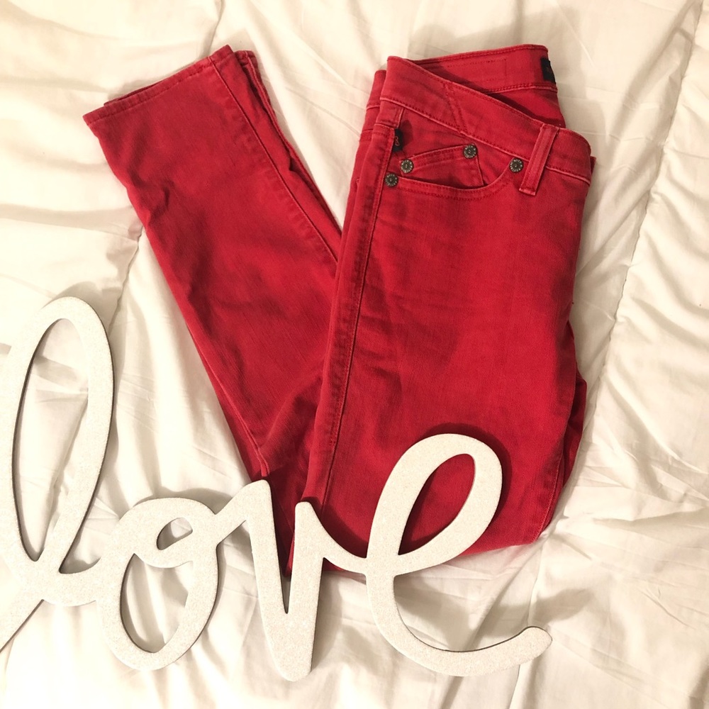 Rock & Republic Hamburg Skinny Ankle in Crimson